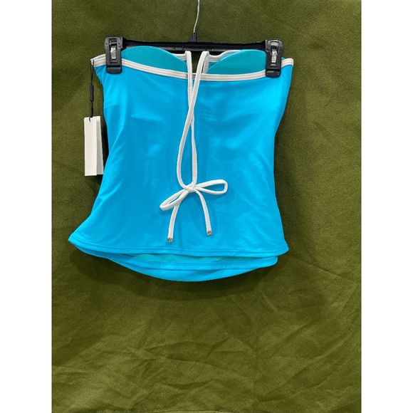 Calvin Klein Women's V-Wire Bandeau Halter Tankini Top - Tropical Waters S - Picture 4 of 6